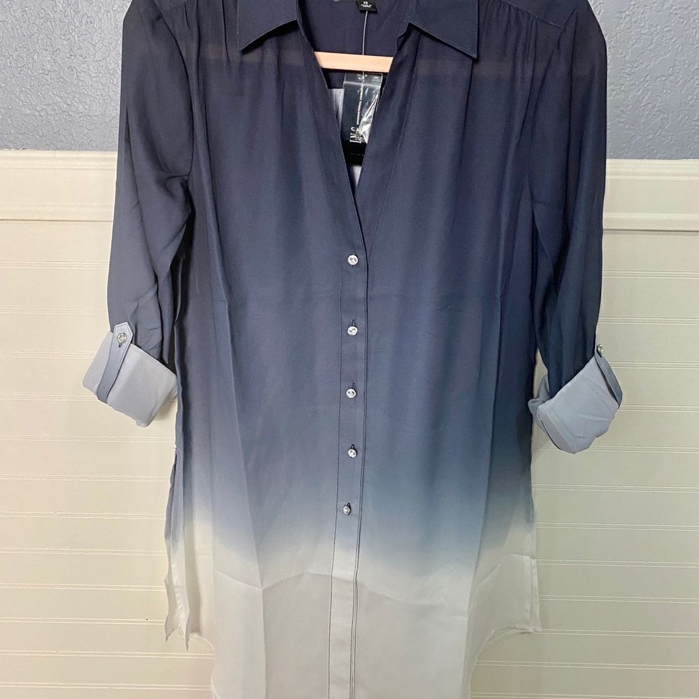 Inc Dip-Dyed Button-Front Tunic - Picture 6 of 9